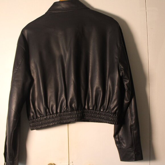 Moto Style Faux Leather Jacket - Picture 6 of 9